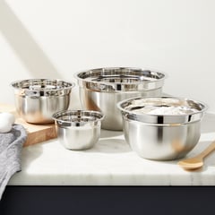 CRATE & BARREL - Bowls en Acero Inoxidable Set x 4