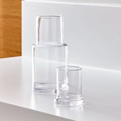 CRATE & BARREL - Jarra Para Baño con Vaso/Tapa