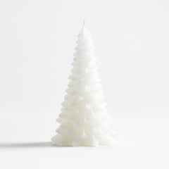 CRATE & BARREL - Vela de Árbol Navideño Blanca 11 x 20 cm