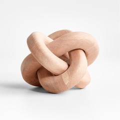 CRATE & BARREL - Adorno Nudo Madera 20 x  20 cm