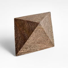 CRATE & BARREL - Adorno Hedron Madera 15 x 30 cm