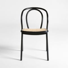 CRATE & BARREL - Silla De Comedor Linz Ratán y Metal Negro