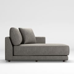 CRATE & BARREL - Parte 2 Chaise Derecho Profundo Gather Gris