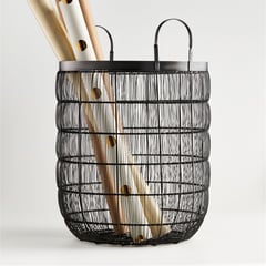 CRATE & BARREL - Canasta Claude en Metal 49 x 40 cm