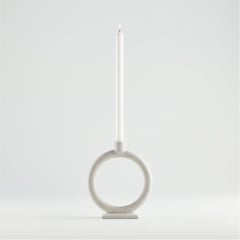 CRATE & BARREL - Candelabro Lorin en Cemento 20 x 18 cm