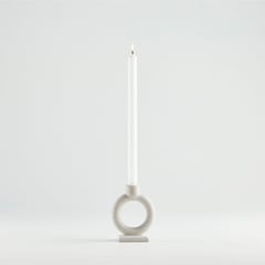 CRATE & BARREL - Candelabro Lorin en Cemento 12 x 10 cm