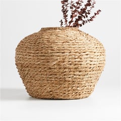 CRATE & BARREL - Jarrón Rattán 56 x 33 cm