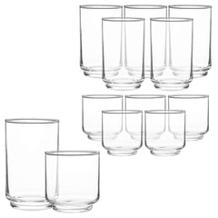 MICA - Set de Vasos Vidrio 12 Piezas 12 - 9.5 Oz