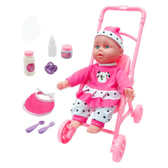 UNEEDA - Muñeca Bebé Little Luv con coche y accesorios