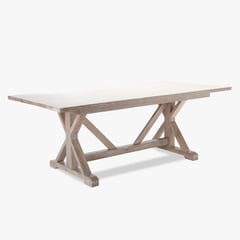 MICA - Mesa de Comedor para Exterior en Madera para 6 Puestos, Kubu 111 x 206.5 x 76 cm