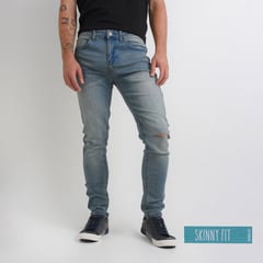 BEARCLIFF - Jean 5 Bolsillos para Hombre Skinny