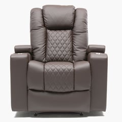 MICA - Silla Reclinable Moderna 1 Puesto en Cuerina con Porta Vasos y Puerto USB Bentley 105 x 98 x 92 cm