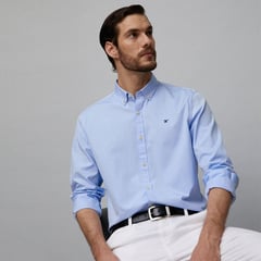 WOLF & HANK - Camisa casual Hombre Manga larga Slim de Algodón