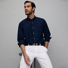 WOLF & HANK - Camisa casual Hombre Manga larga Slim de Algodón