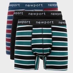 NEWPORT - Boxers para Hombre Pack de 3 de Algodón Newboat