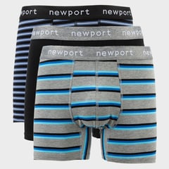 NEWPORT - Boxers para Hombre Pack de 3 de Algodón Newboat