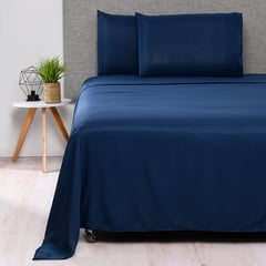 AMBIENTA - Sábana de Poliéster 75 GSM para cama Sencillo,Doble, Queen. Juego de Sábanas Lisa