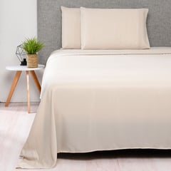 AMBIENTA - Sábana de Poliéster 75 GSM para cama Sencillo,Doble, Queen. Juego de Sábanas Lisa