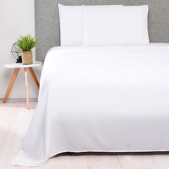 AMBIENTA - Sábana de Poliéster 75 GSM para cama Sencillo,Doble, Queen. Juego de Sábanas Lisa