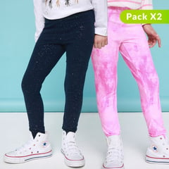 YAMP - Pack de 2 Legging para Niña en Algodón