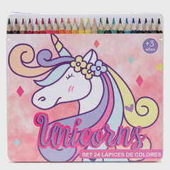 HOLLEY SKOOL - Kit de dibujo escolar Colores Unicornio 24 Piezas