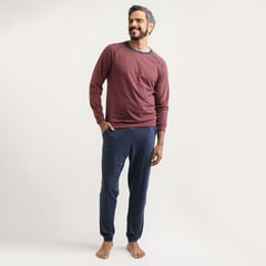 NEWBOAT - Pijama para Hombre Larga Manga larga de Algodón