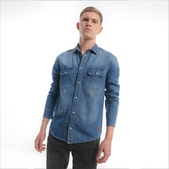 DENIMLAB - Camisa de jean para Hombre Manga larga