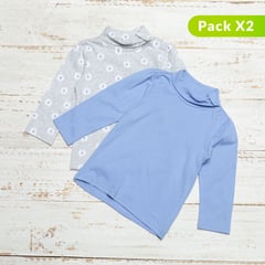 YAMP - Pack de 2 Camisetas para Bebé niña en Algodón Yamp
