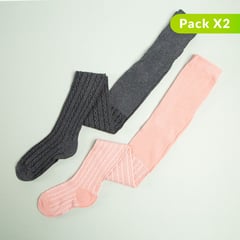 ELV - Pack de 2 pares de medias pantalón para niña