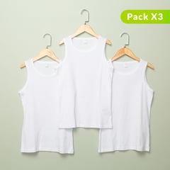 ELV - Pack de 3 camisetas blancas esqueleto para niña