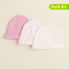 YAMP - Pack de 3 Gorros para Bebé niña