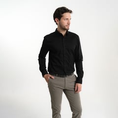 BASEMENT - Camisa de vestir para Hombre Manga larga Slim