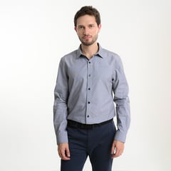 BASEMENT - Camisa de vestir para Hombre Manga larga Slim