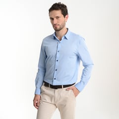 BASEMENT - Camisa de vestir para Hombre Manga larga Slim