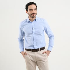 BASEMENT - Camisa de vestir para Hombre de Rayas Manga larga Slim