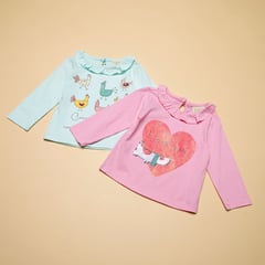 YAMP - Pack de 2 Camisetas para bebe niña