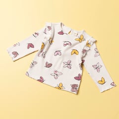 YAMP - Camiseta acanalada manga larga para Bebe Niña