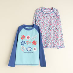 YAMP - Pack de 2 Camisetas de Vestido de Baño con Protección UV para niña