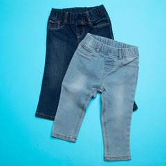 YAMP - Jeans para Bebé niña Pack de 2 unidades con Cintura elásticada en Algodón