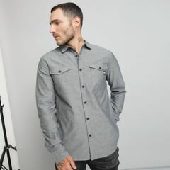 MOSSIMO - Camisa de jean para Hombre Manga larga