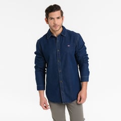 UNIVERSITY CLUB - Camisa de jean para Hombre Denim Manga larga Slim