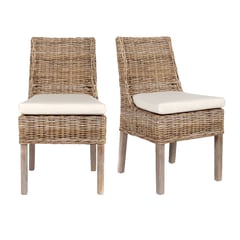 ROBERTA ALLEN - Set X2 Silla de Comedor para Exterior en Rattán, Kubu 50 x 62 x 90 cm - Mueble