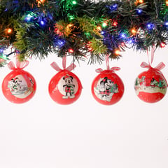 DISNEY - Bolas de navidad Mickey Mouse 7,5 cm set X 4