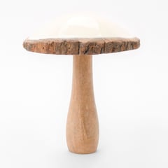 MICA - Hongo de Madera para Mesa 11 cm. Decoración Navideña