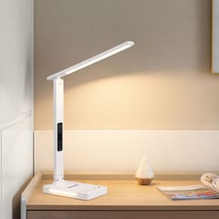 MICA - Lámpara de mesa Basement Home Led Plegable 30 X 17cm con Reloj Digital 