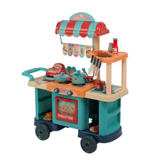 KIDS N PLAY - Carrito de comida de juguete para niños Incluye caja registradora y accesorios