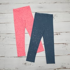 YAMP - Leggings para Niña Pack de 2 unidades con Cintura elásticada