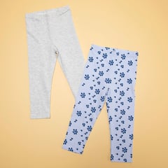 YAMP - Pack de 2 Leggings para Bebé niña en Algodón