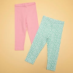 YAMP - Pack de 2 Legging para Bebé niña en Algodón