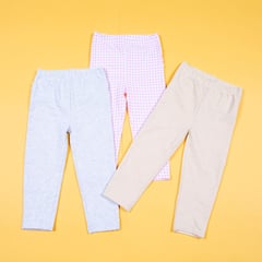 YAMP - Pack de 3 Pantalón para Bebé niña en Algodón